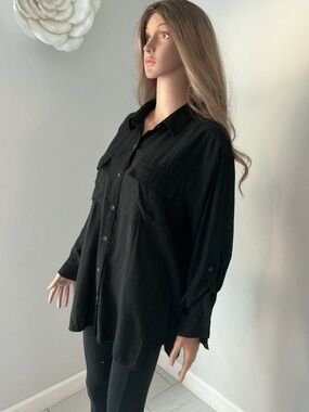 Banana Republic Black Button-Down Shirt
